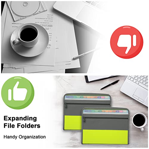 NAFY Expanding File Folders, 13 Pockets Document Organizer with Zipper
