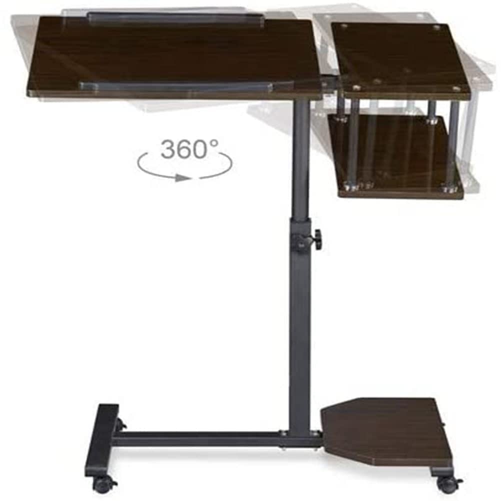 Adjustable Rolling Overbed Laptop Table