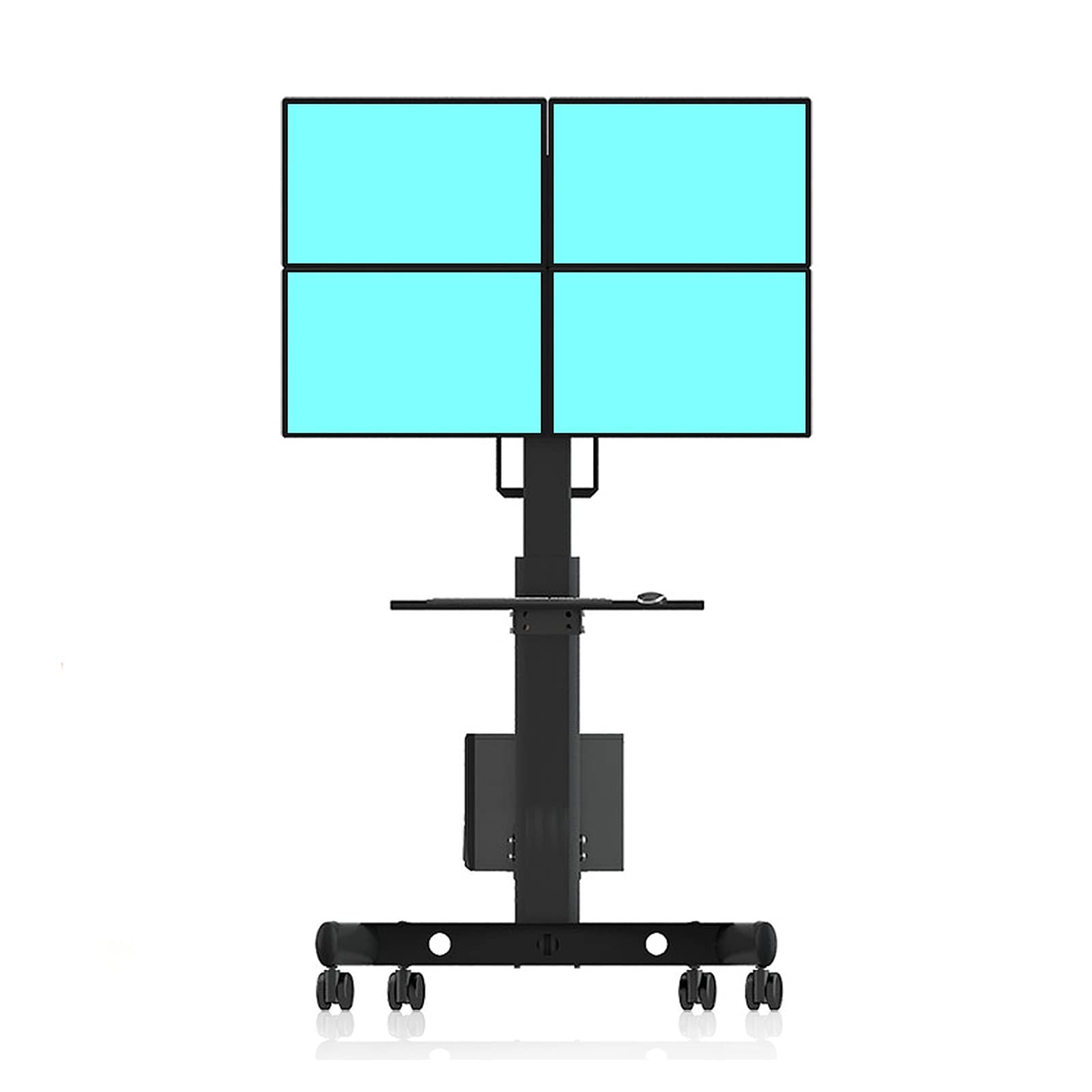 Quad Monitor Mobile Workstation Stand