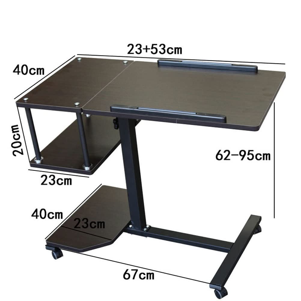 Adjustable Rolling Overbed Laptop Table