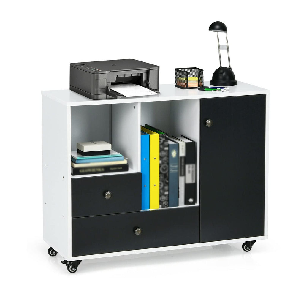 Mobile Printer Stand Cabinet with Drawers