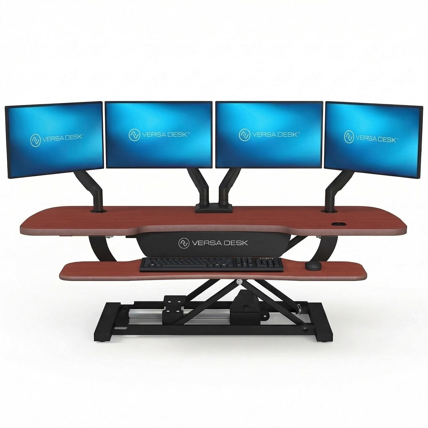 Electric Standing Desk Converter with Keyboard Tray