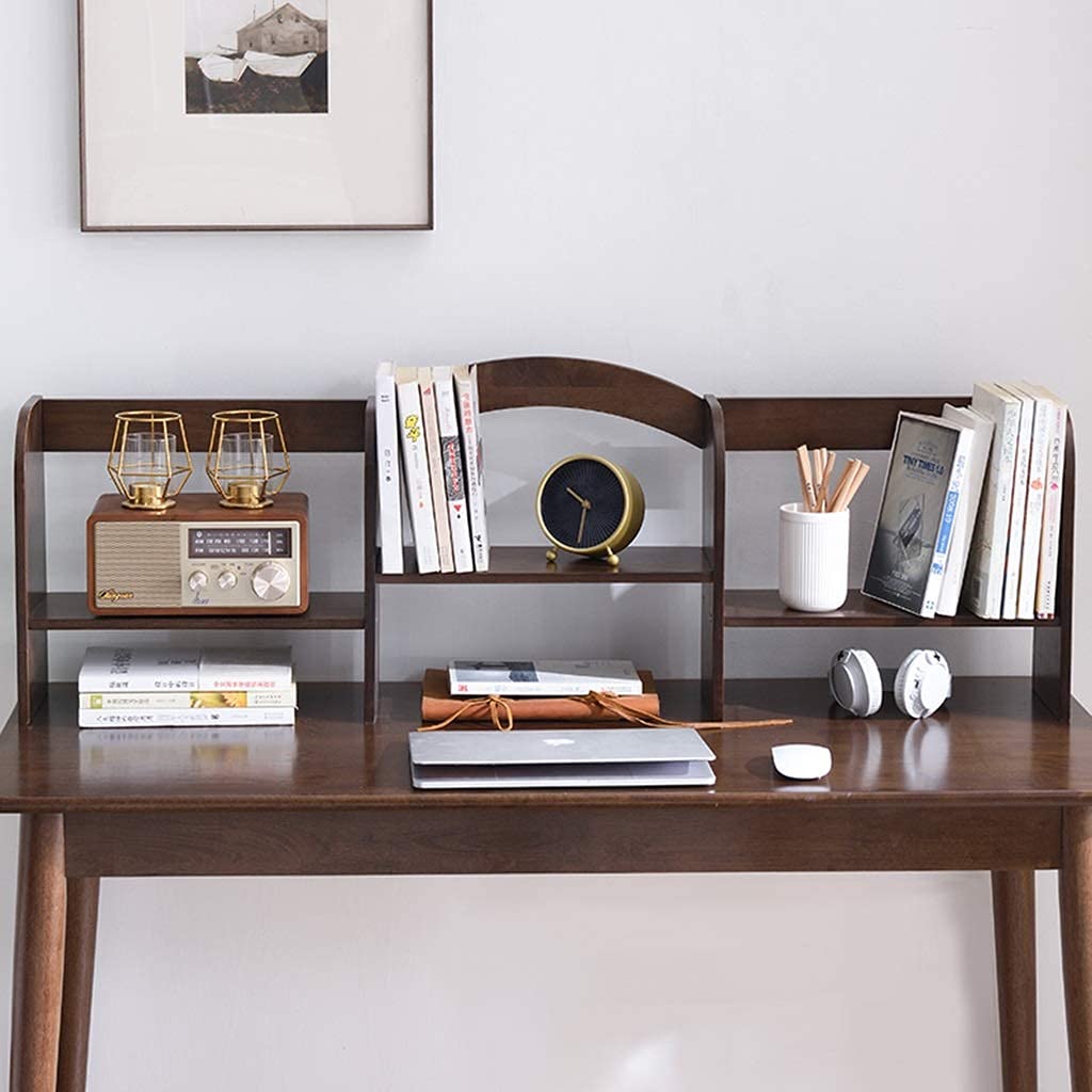 Wood Desktop Bookshelf Organizer