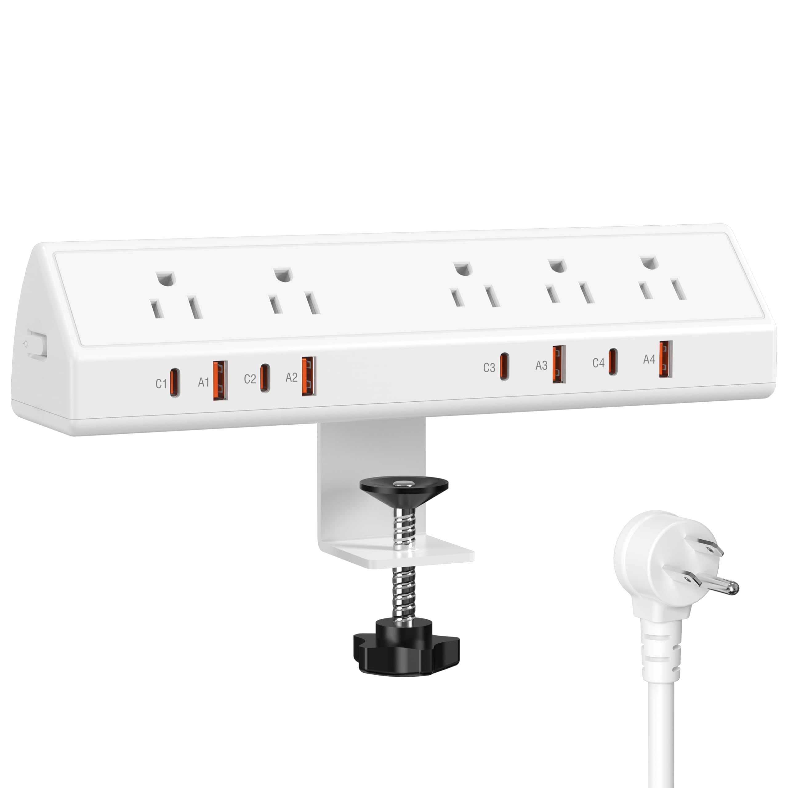 Desk Clamp Power Strip with 65W USB-C Charging