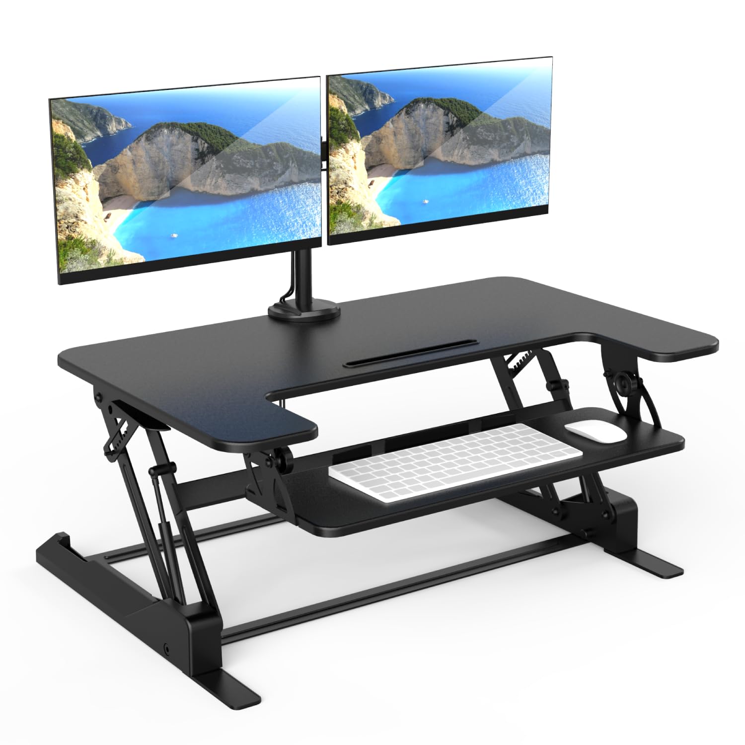Standing Desk Converter with Dual Monitor Mount