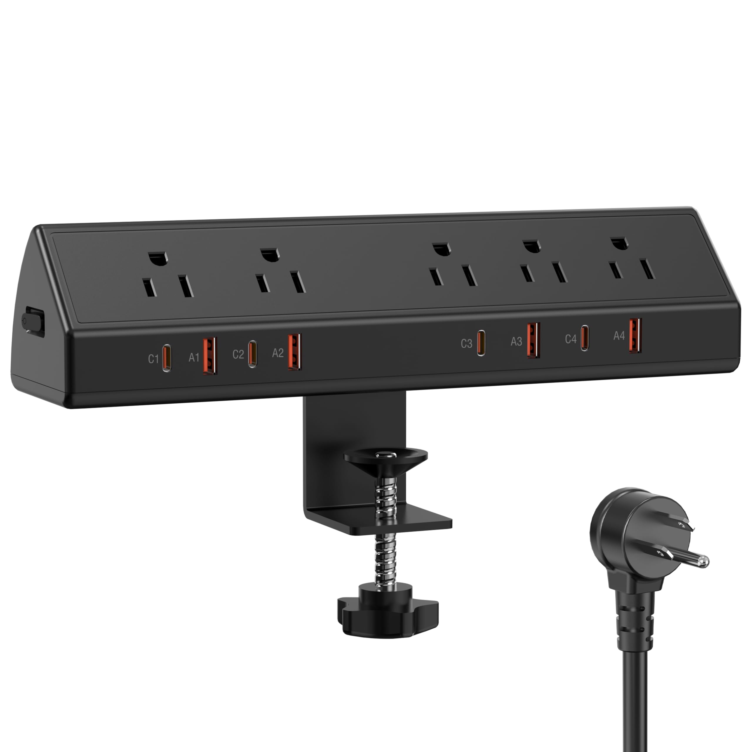 Desk Clamp Power Strip with 65W USB-C Charging