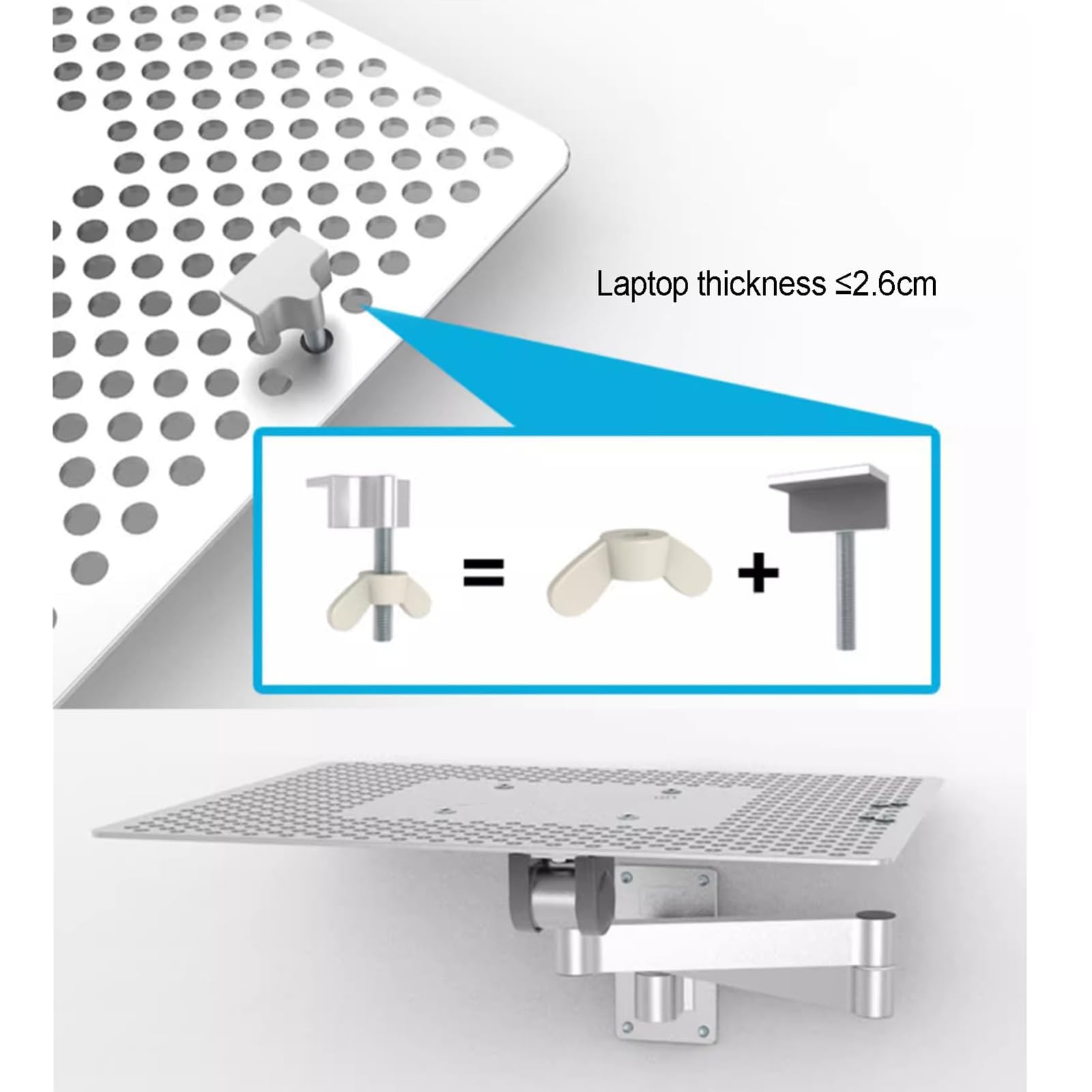 Adjustable Wall-Mounted Laptop Stand