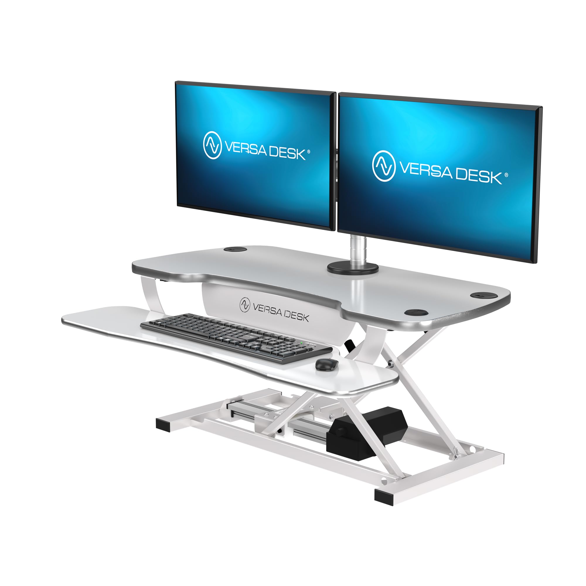 Electric Standing Desk Converter with Keyboard Tray