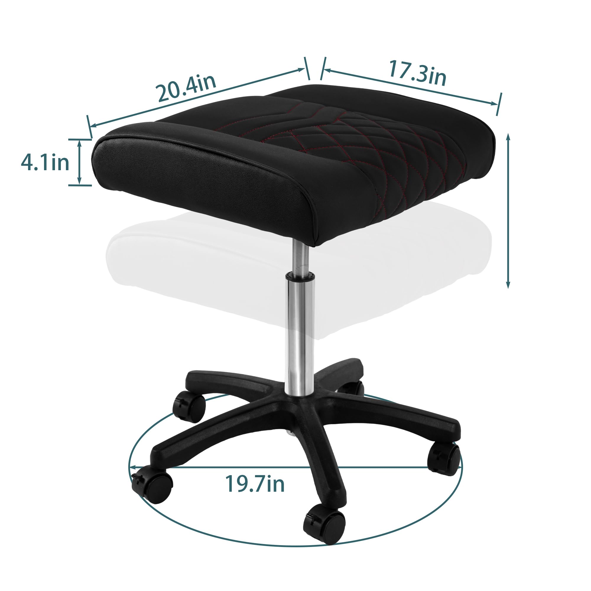 Adjustable Rolling Footrest Stool