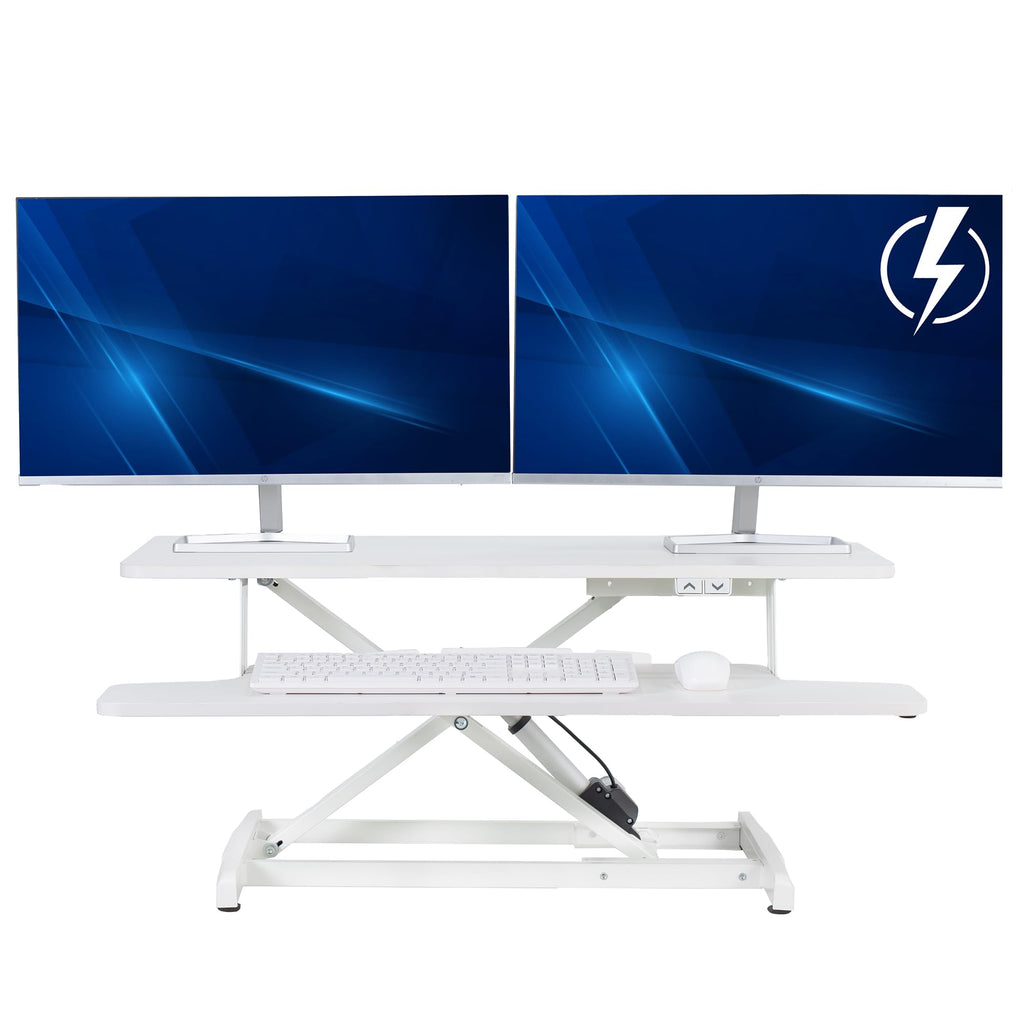 Electric Standing Desk Converter with Keyboard Tray
