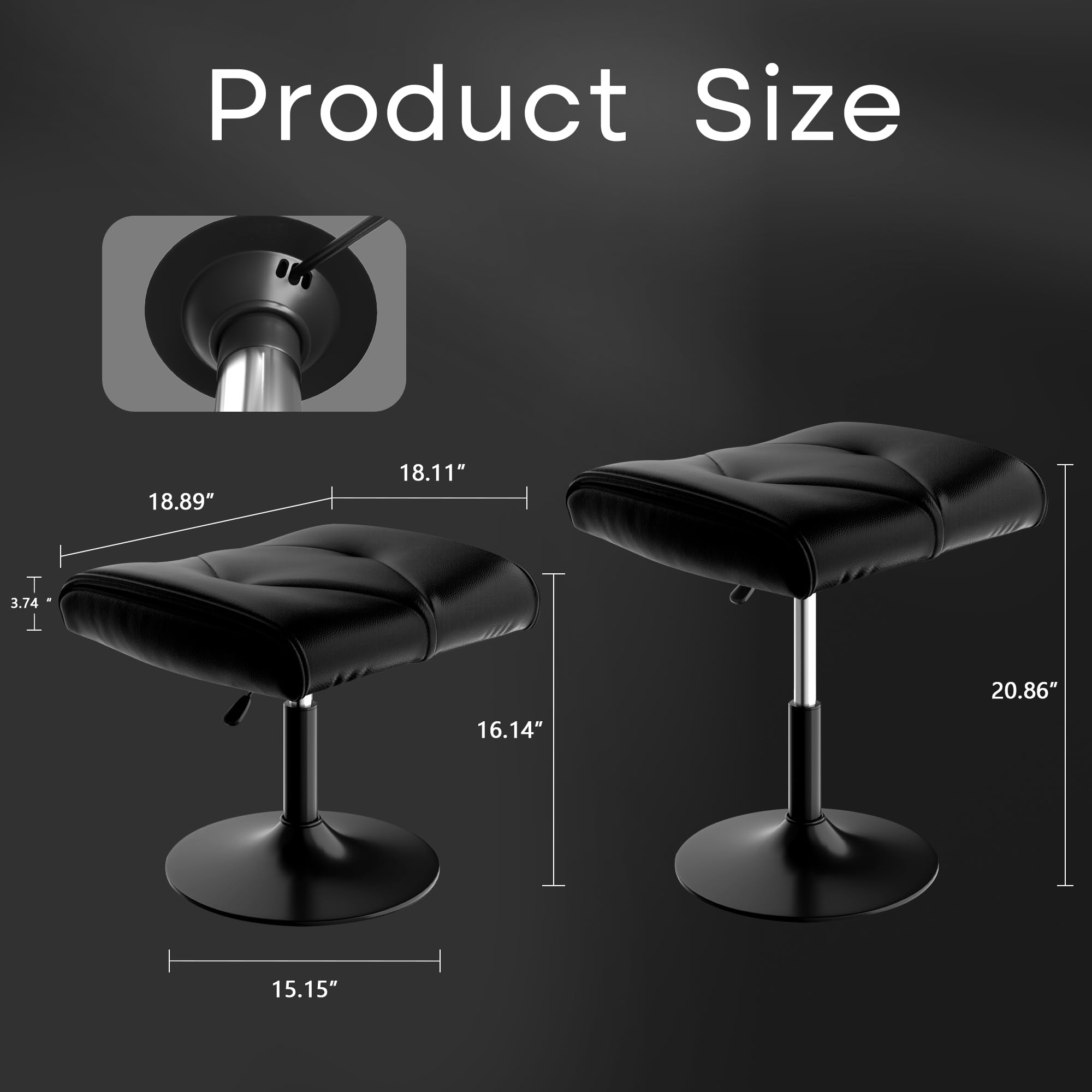 Adjustable Under Desk Footrest Ottoman