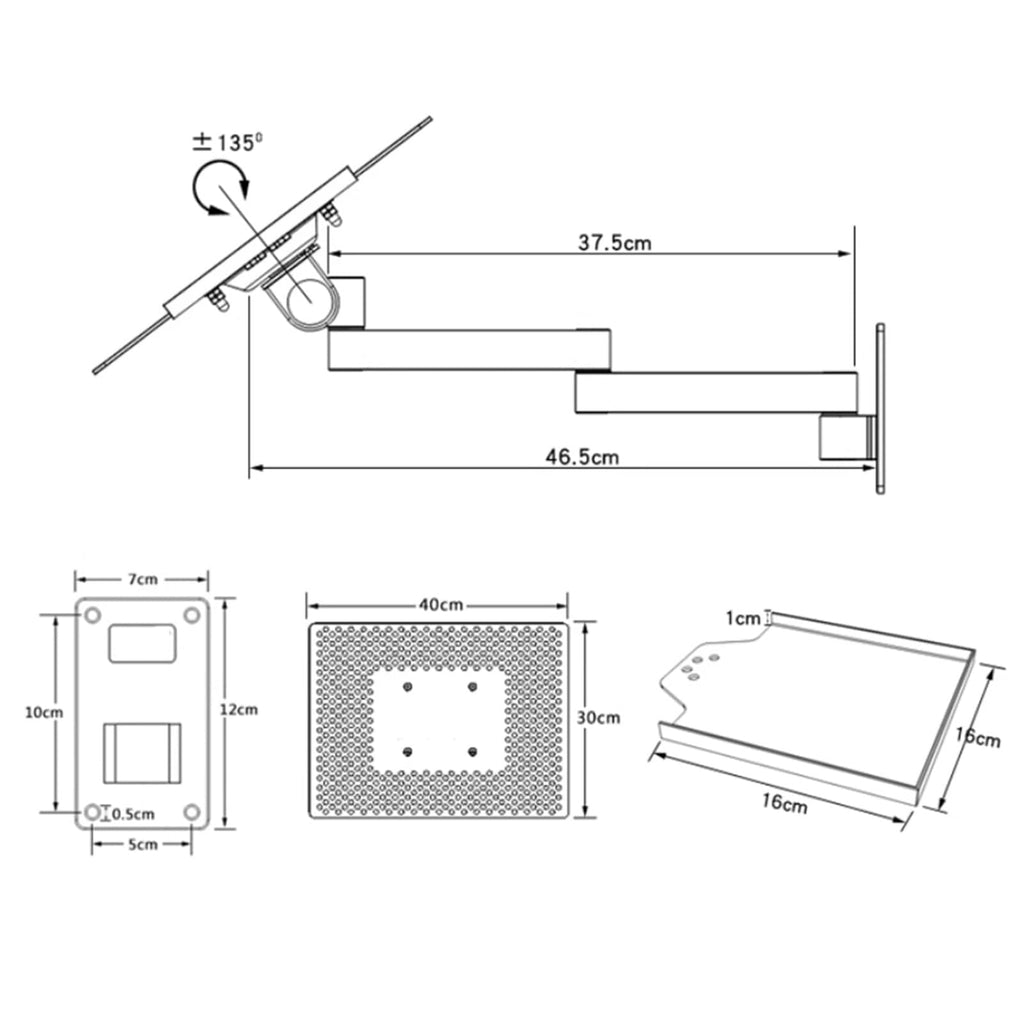 Adjustable Wall-Mounted Laptop Stand