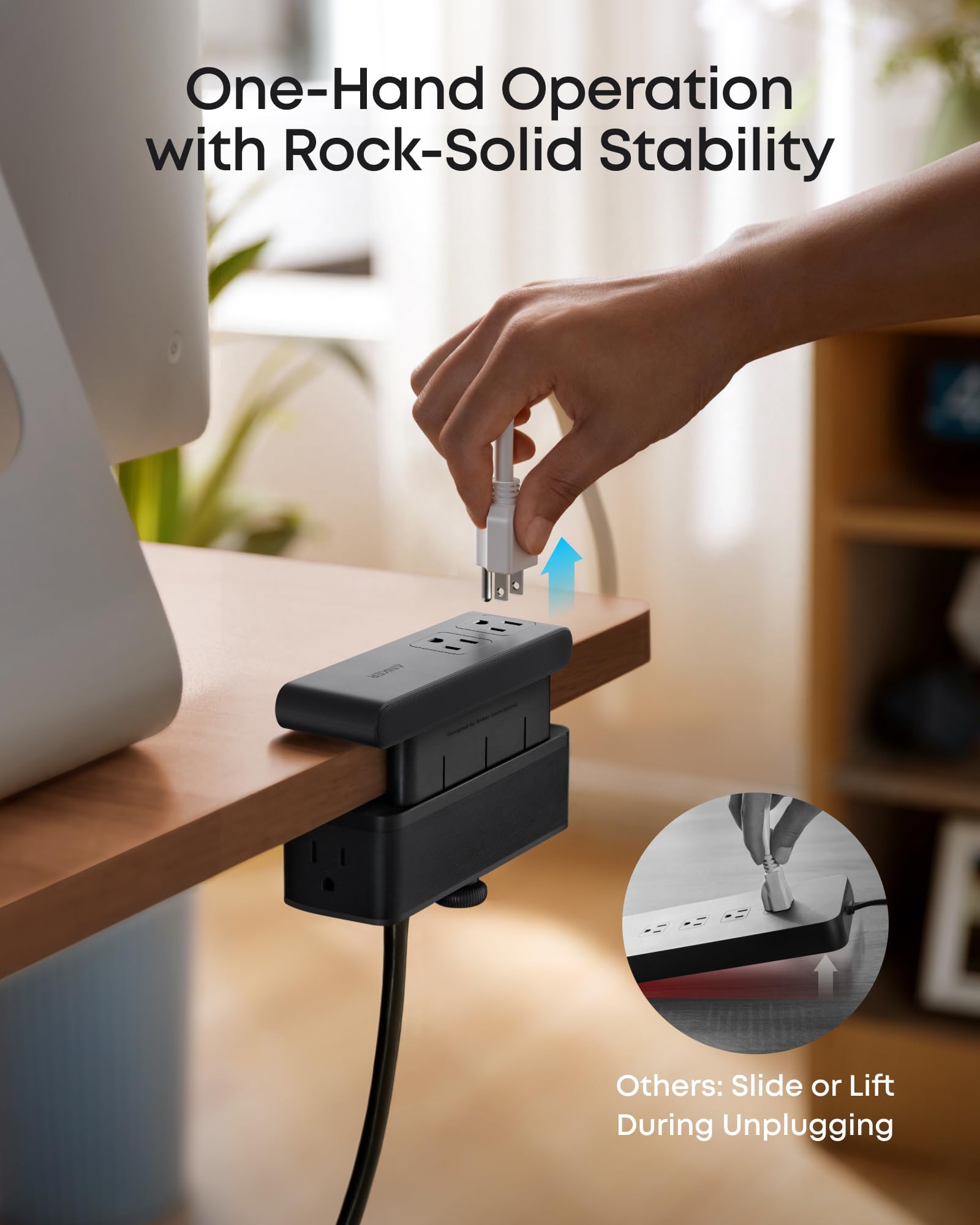 Desk Clamp Power Strip with 70W USB-C Charging