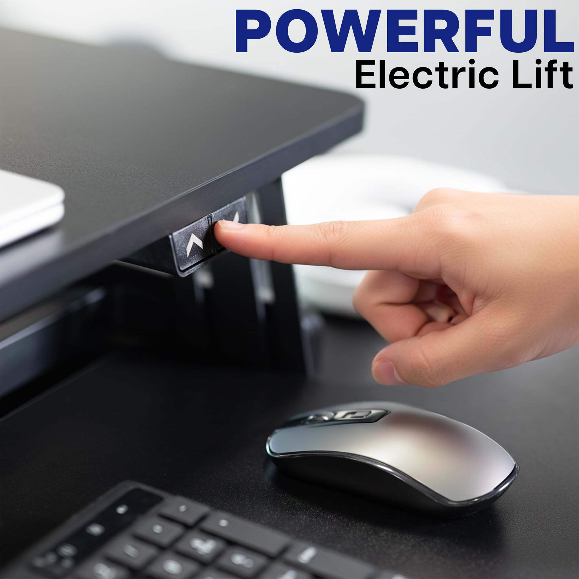 Electric Standing Desk Converter with Keyboard Tray