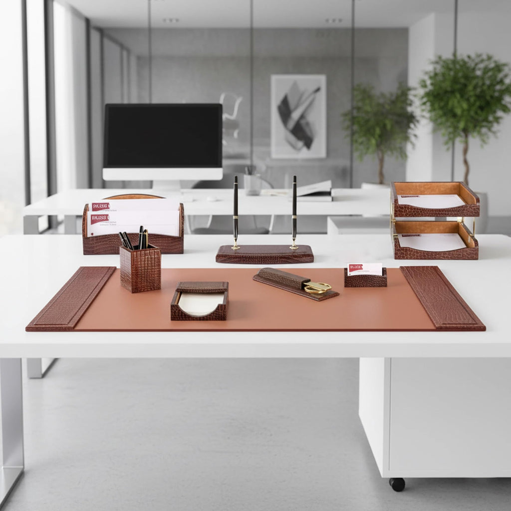 Leather Executive Desk Set