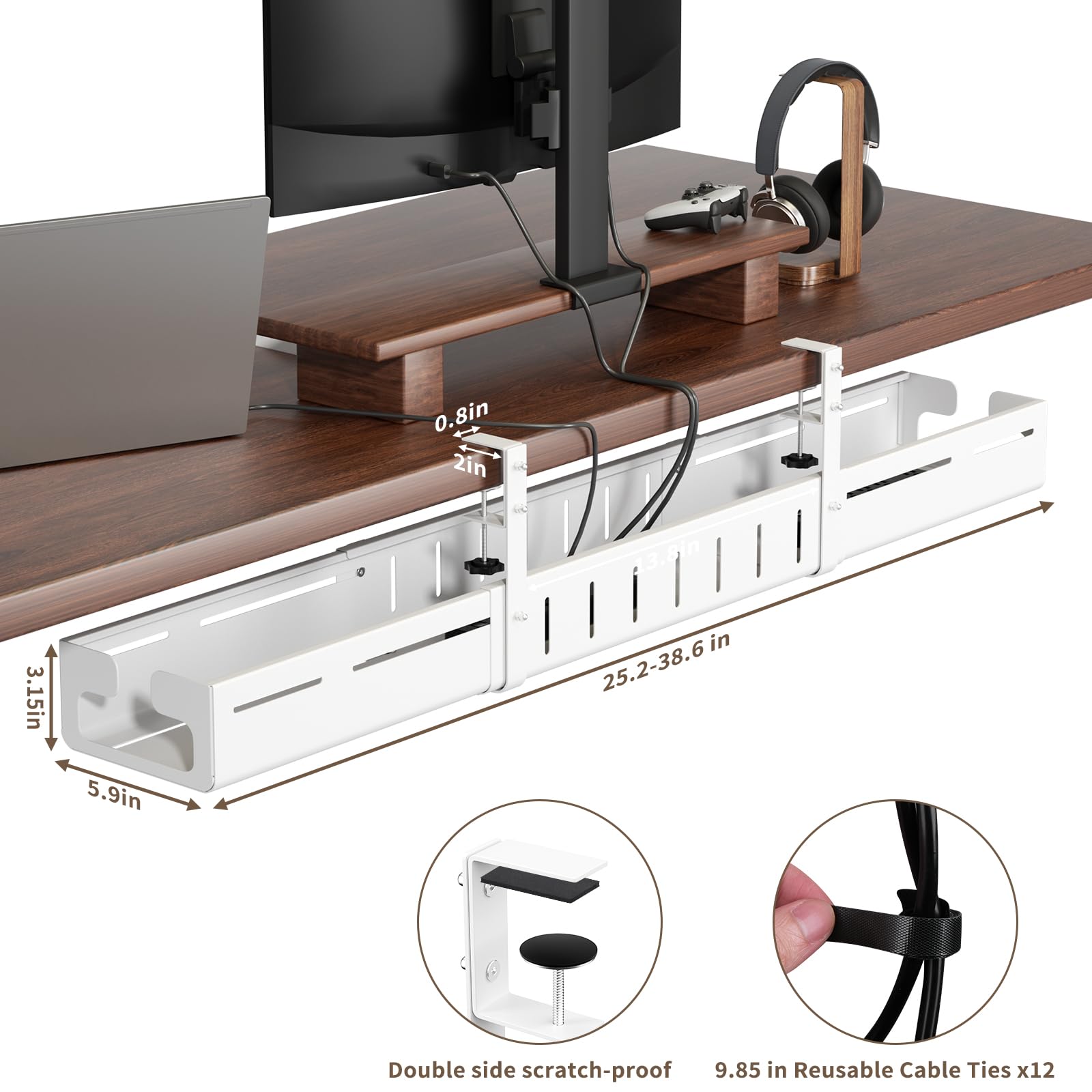 Under Desk Cable Management Tray