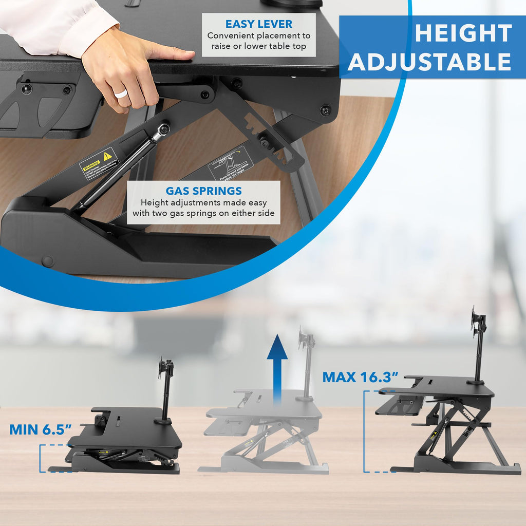 Standing Desk Converter with Dual Monitor Mount