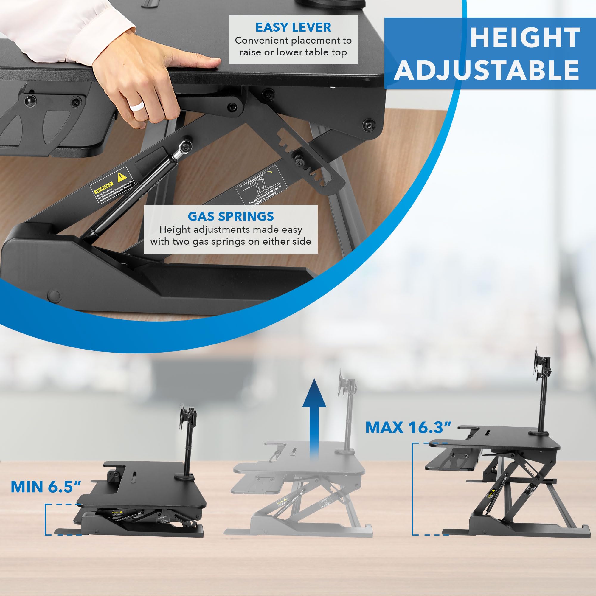 Standing Desk Converter with Dual Monitor Mount
