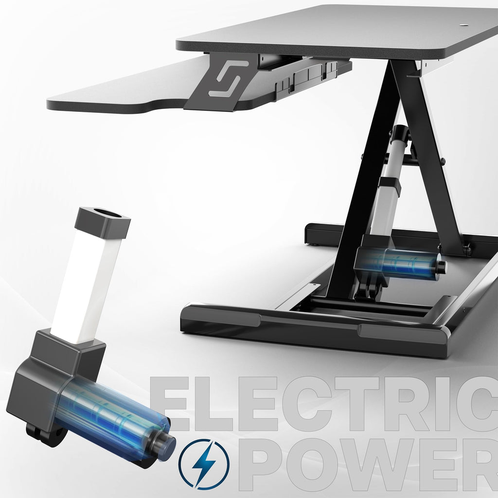 Electric Standing Desk Converter with Keyboard Tray
