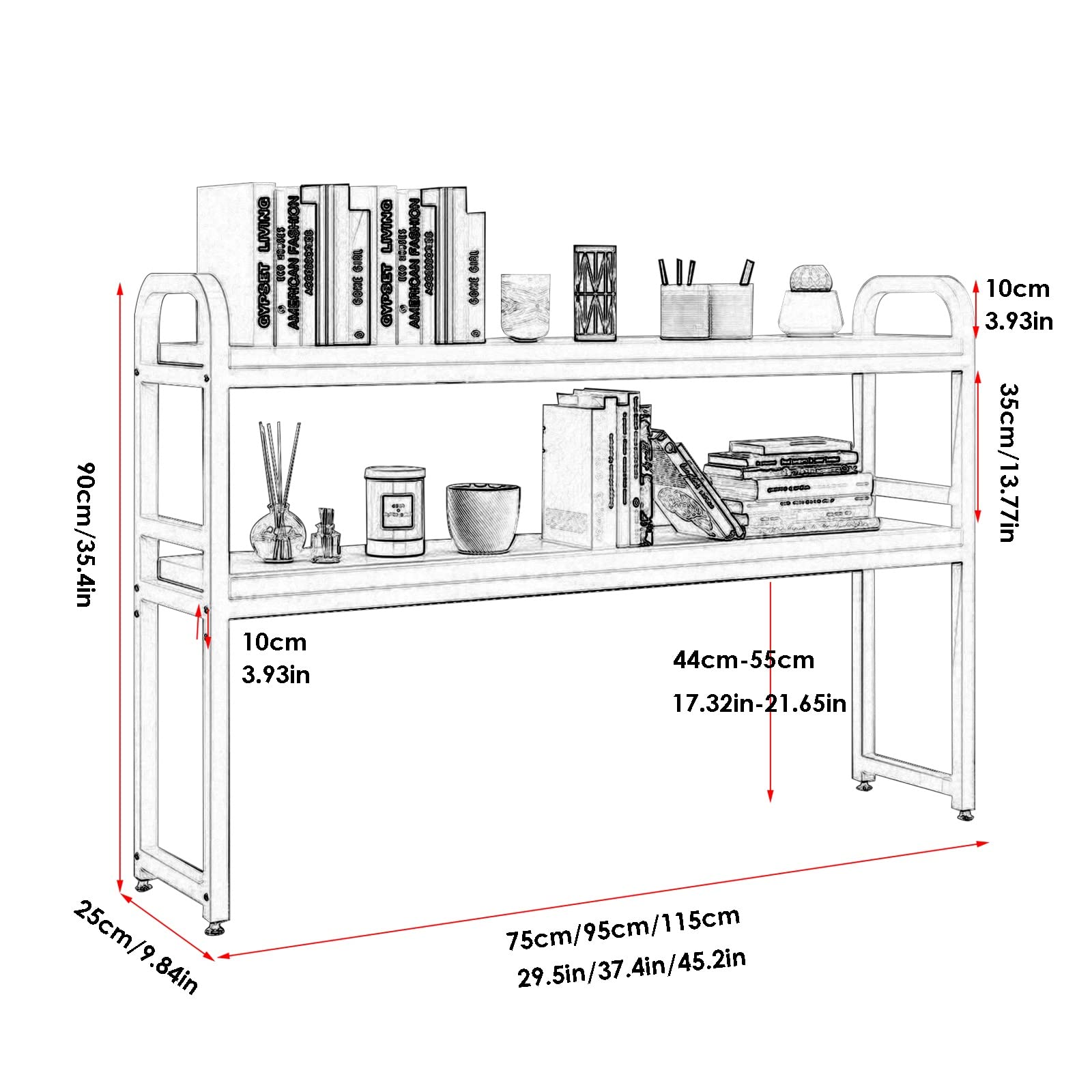 Adjustable Desktop Bookshelf Organizer