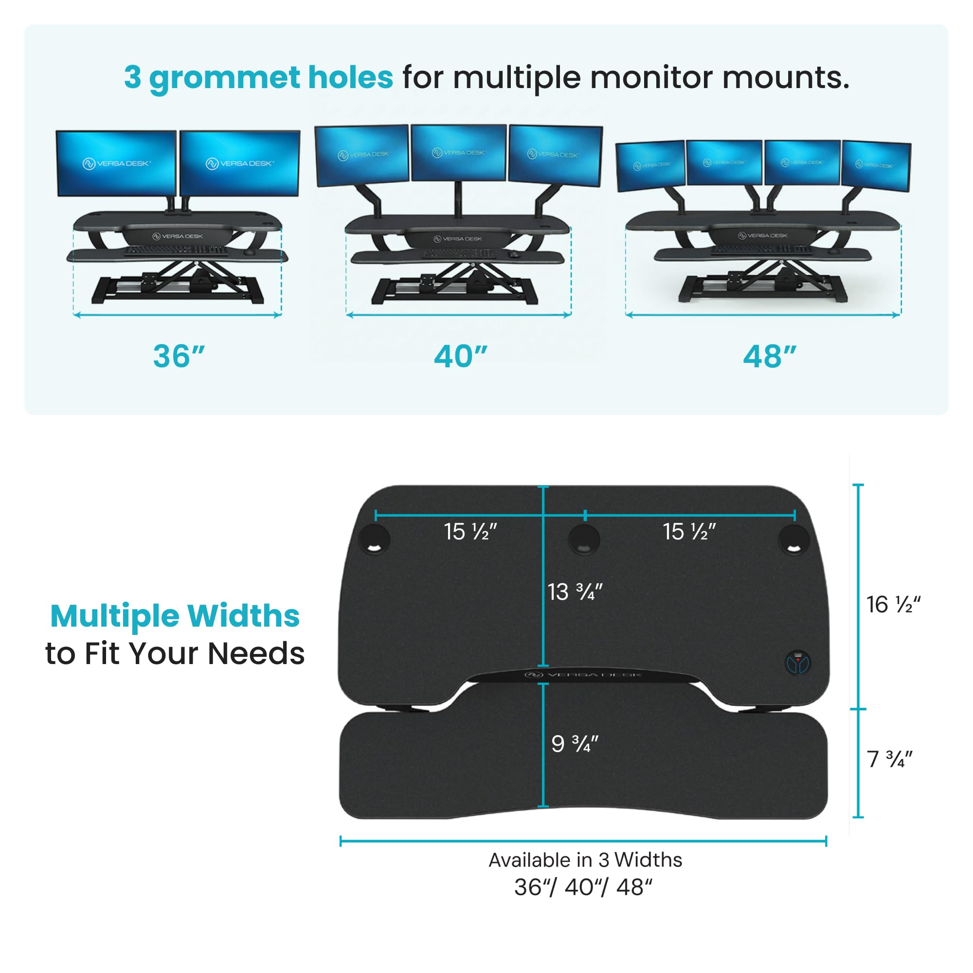 Electric Standing Desk Converter with Keyboard Tray