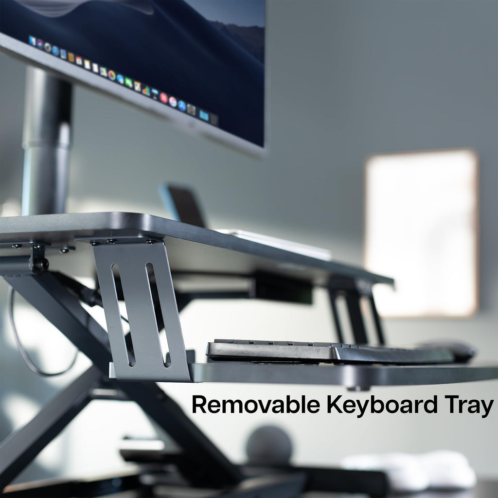 Electric Standing Desk Converter with Keyboard Tray