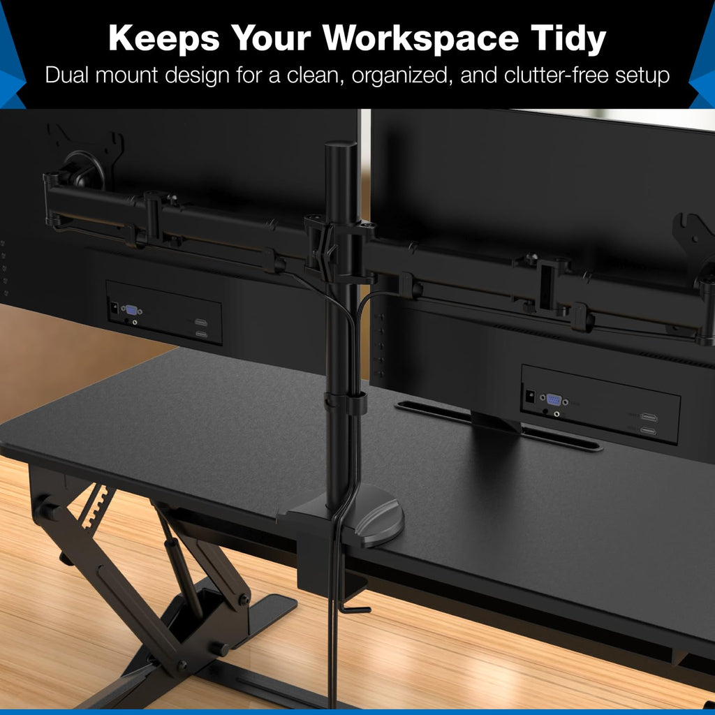 Standing Desk Converter with Dual Monitor Mount