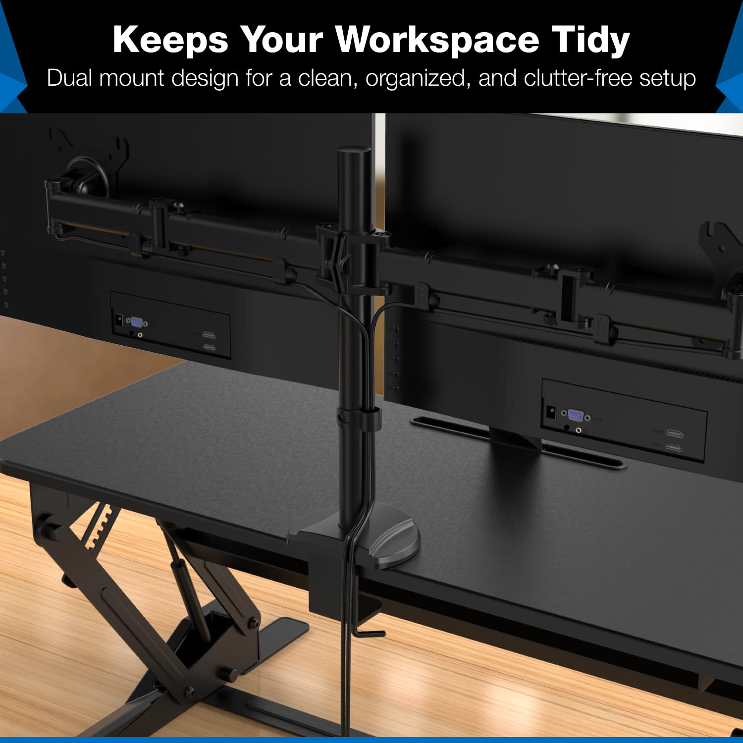 Standing Desk Converter with Dual Monitor Mount