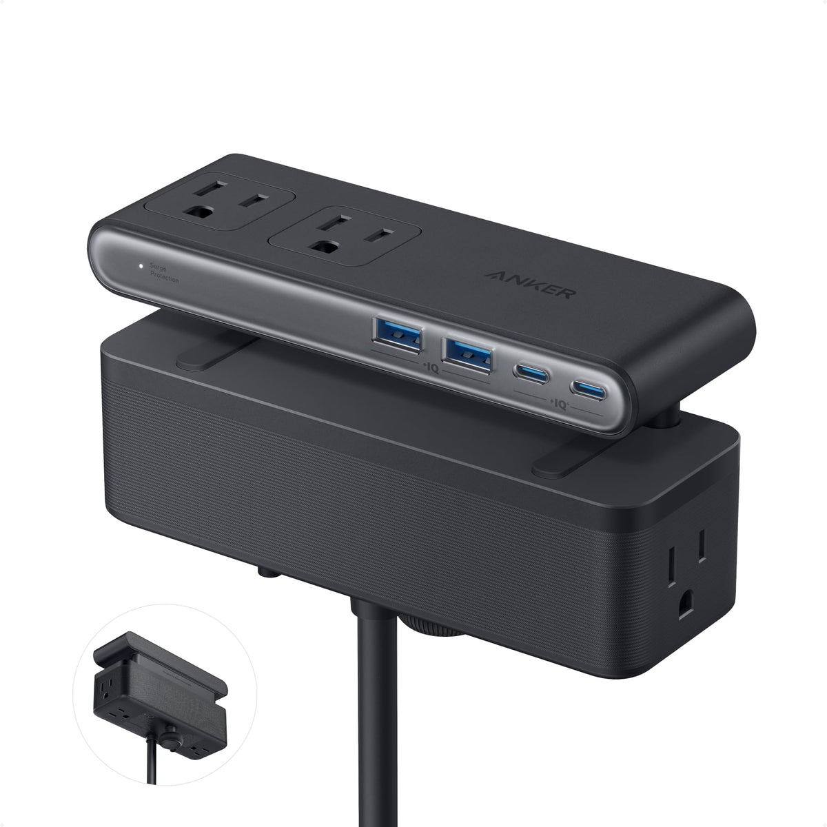 Desk Clamp Power Strip with 70W USB-C Charging