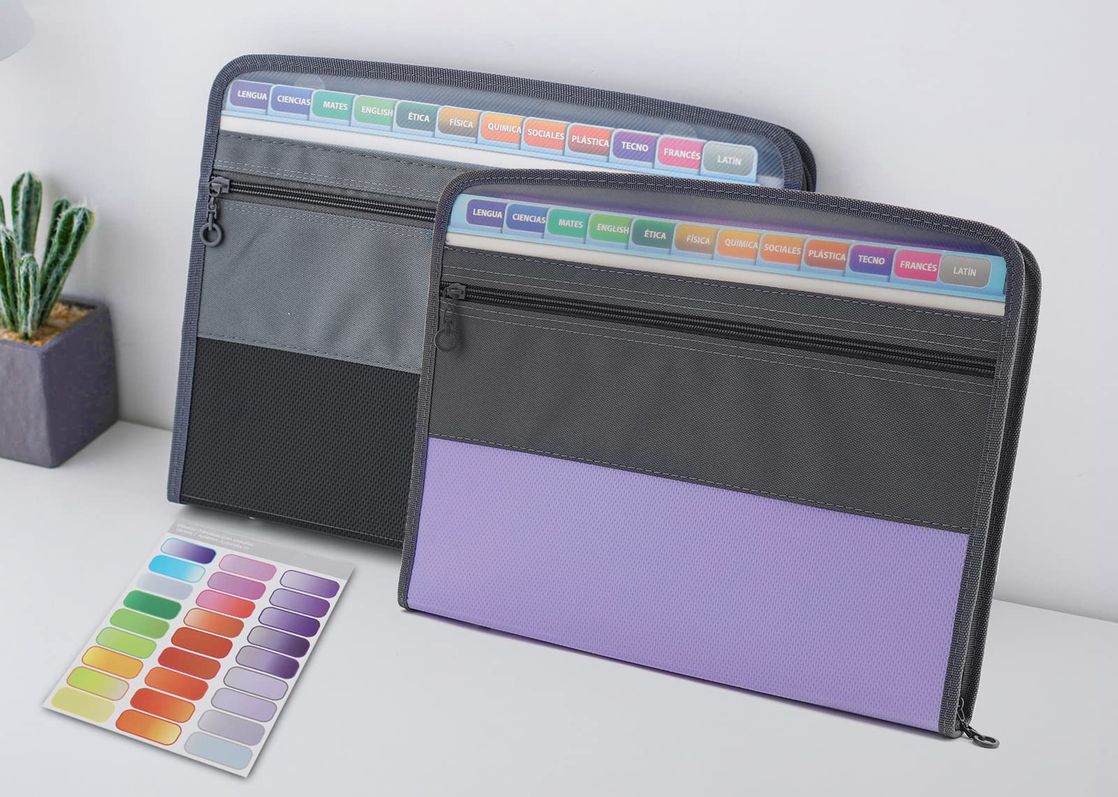 NAFY Expanding File Folders, 13 Pockets Document Organizer with Zipper