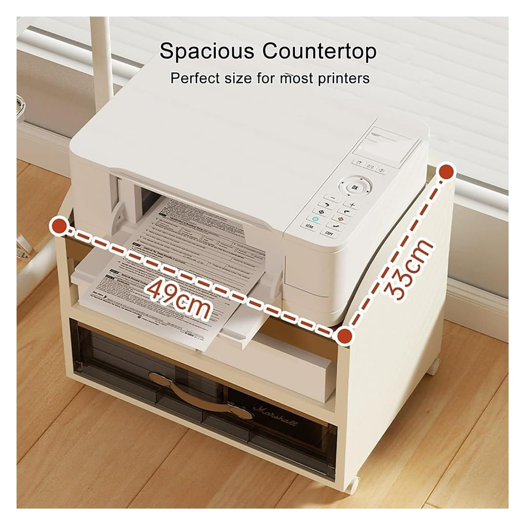 3-Tier Printer Stand with Storage Drawer