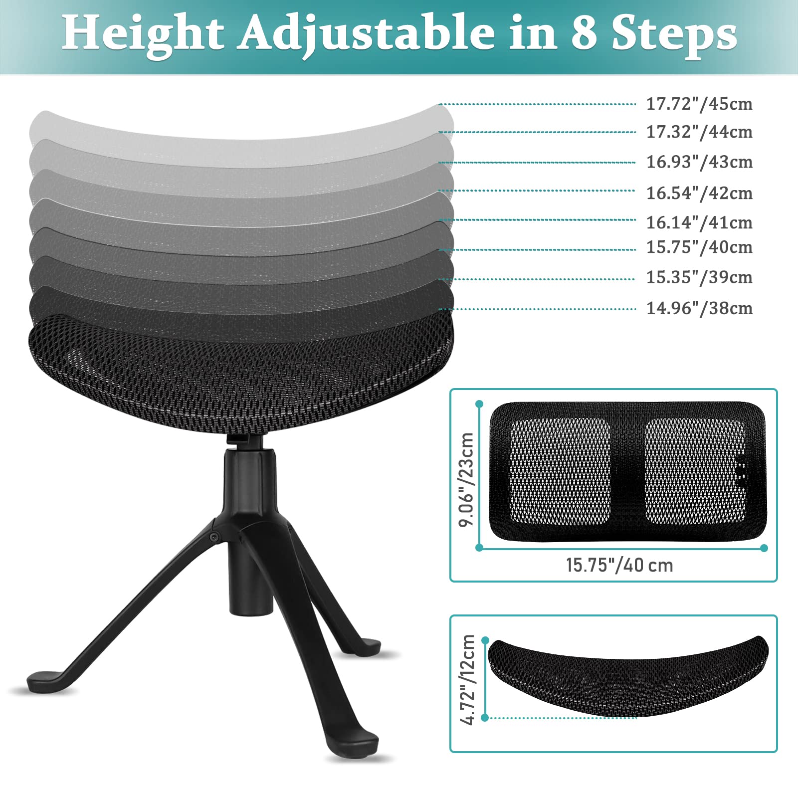 Adjustable Rolling Under Desk Footrest