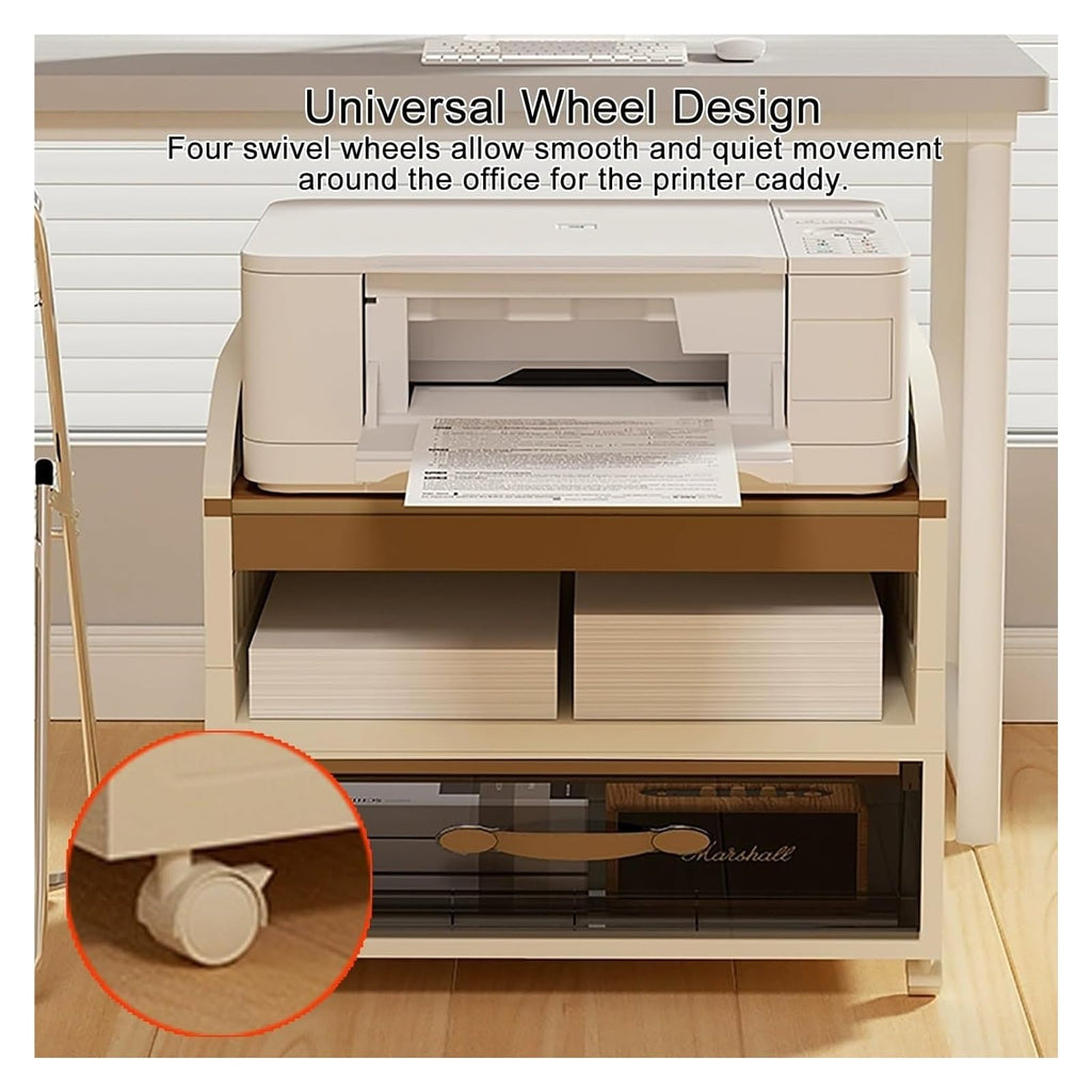 3-Tier Printer Stand with Storage Drawer