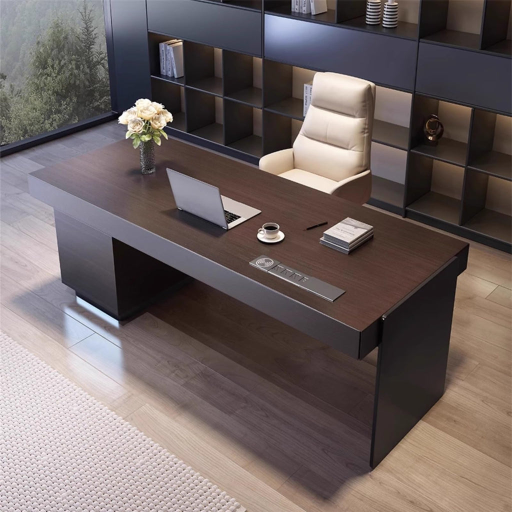 Sit-Stand Executive Desk with Storage Drawer