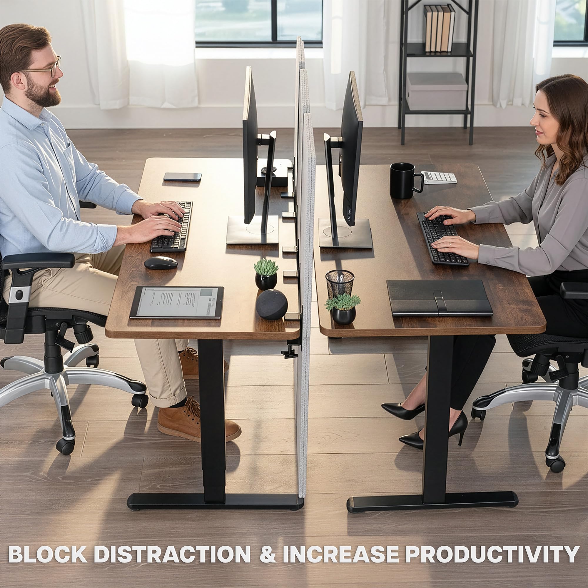 Clamp-On Acoustic Desk Privacy Panel
