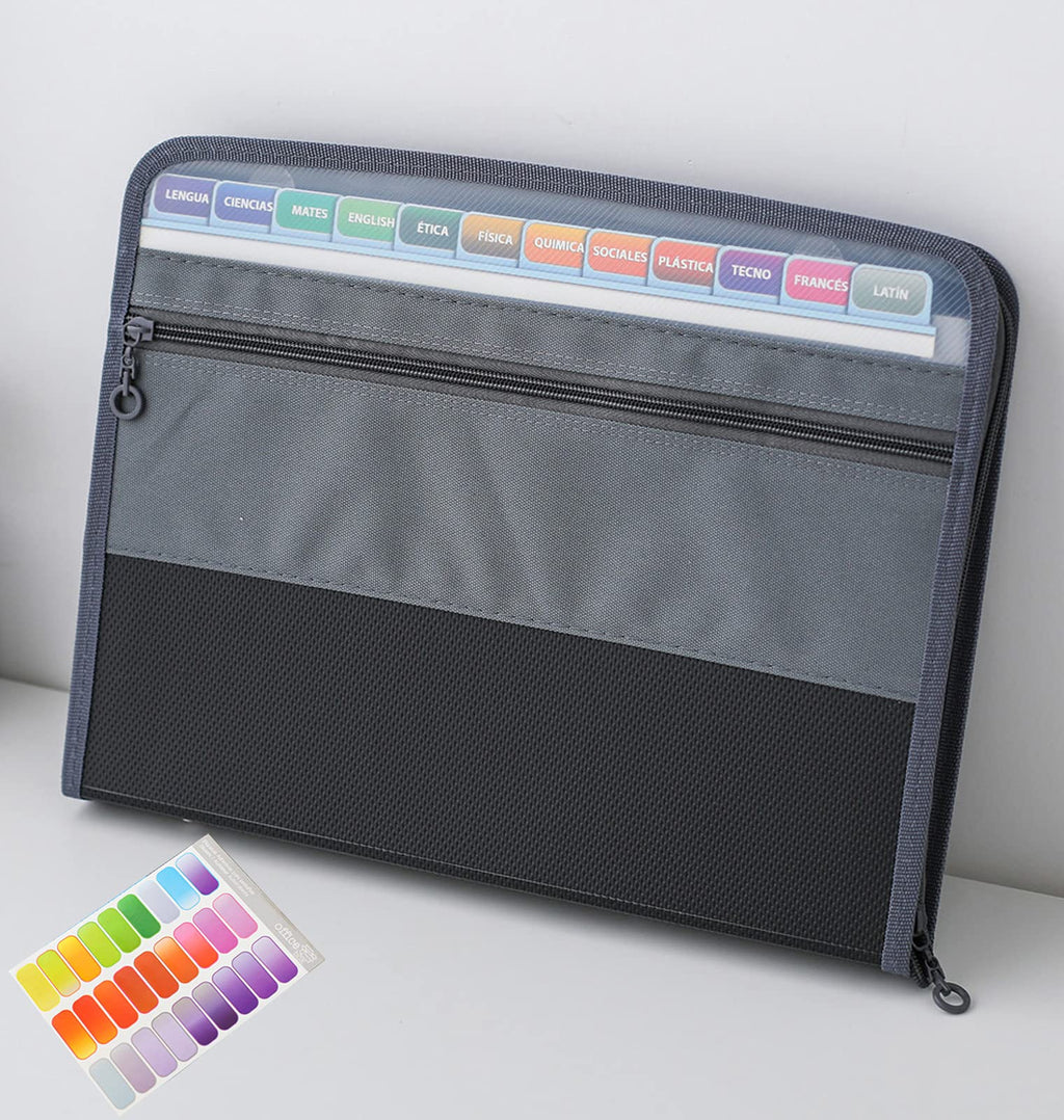 NAFY Expanding File Folders, 13 Pockets Document Organizer with Zipper