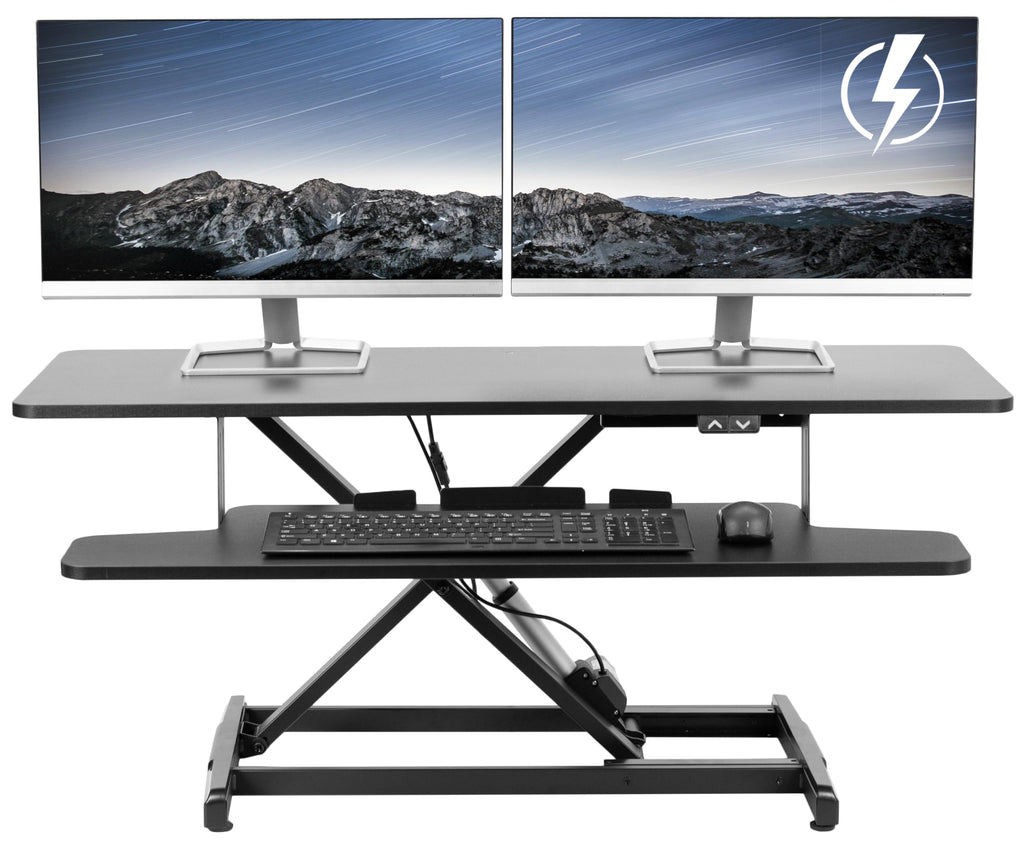 Electric Standing Desk Converter with Keyboard Tray