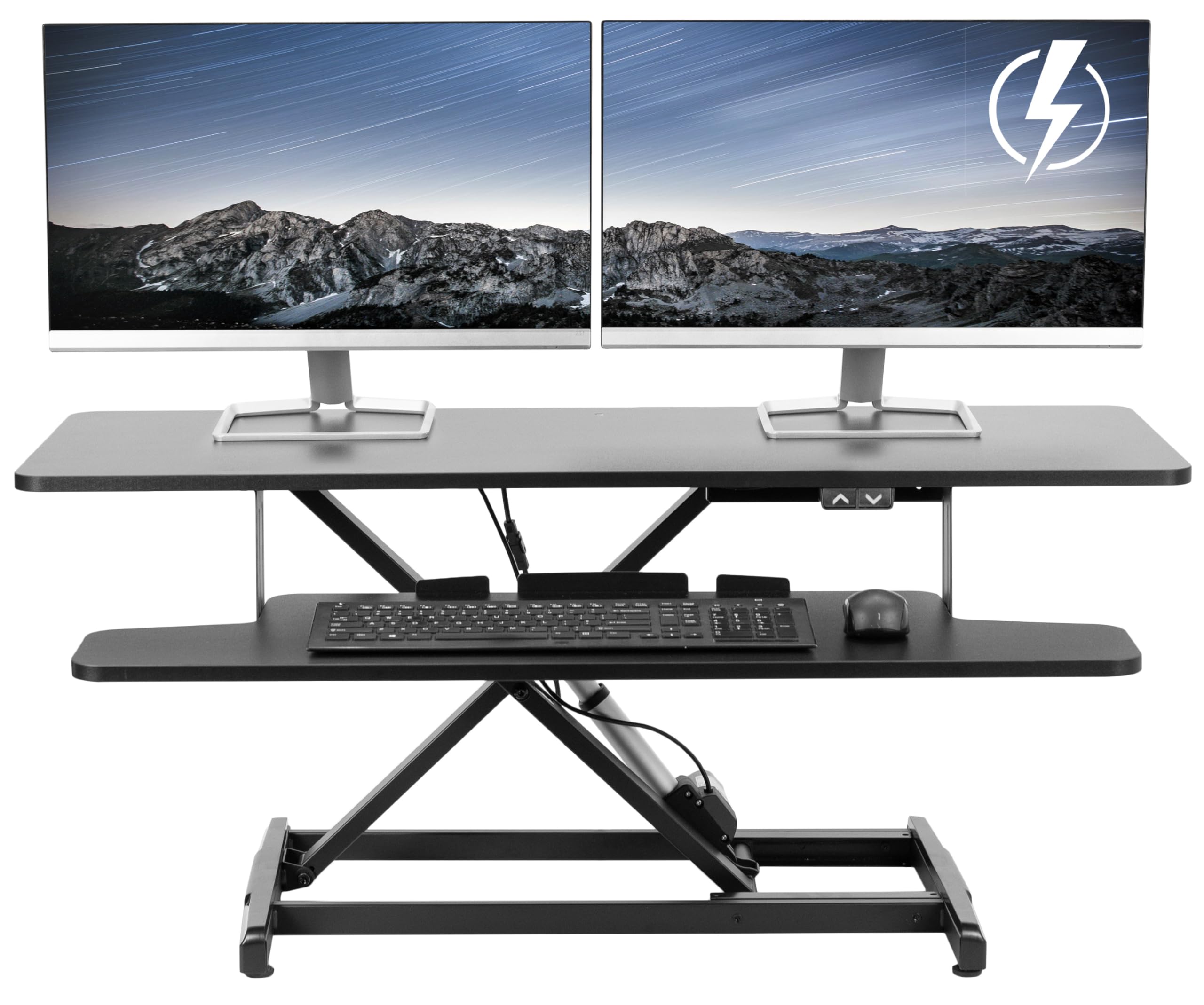 Electric Standing Desk Converter with Keyboard Tray