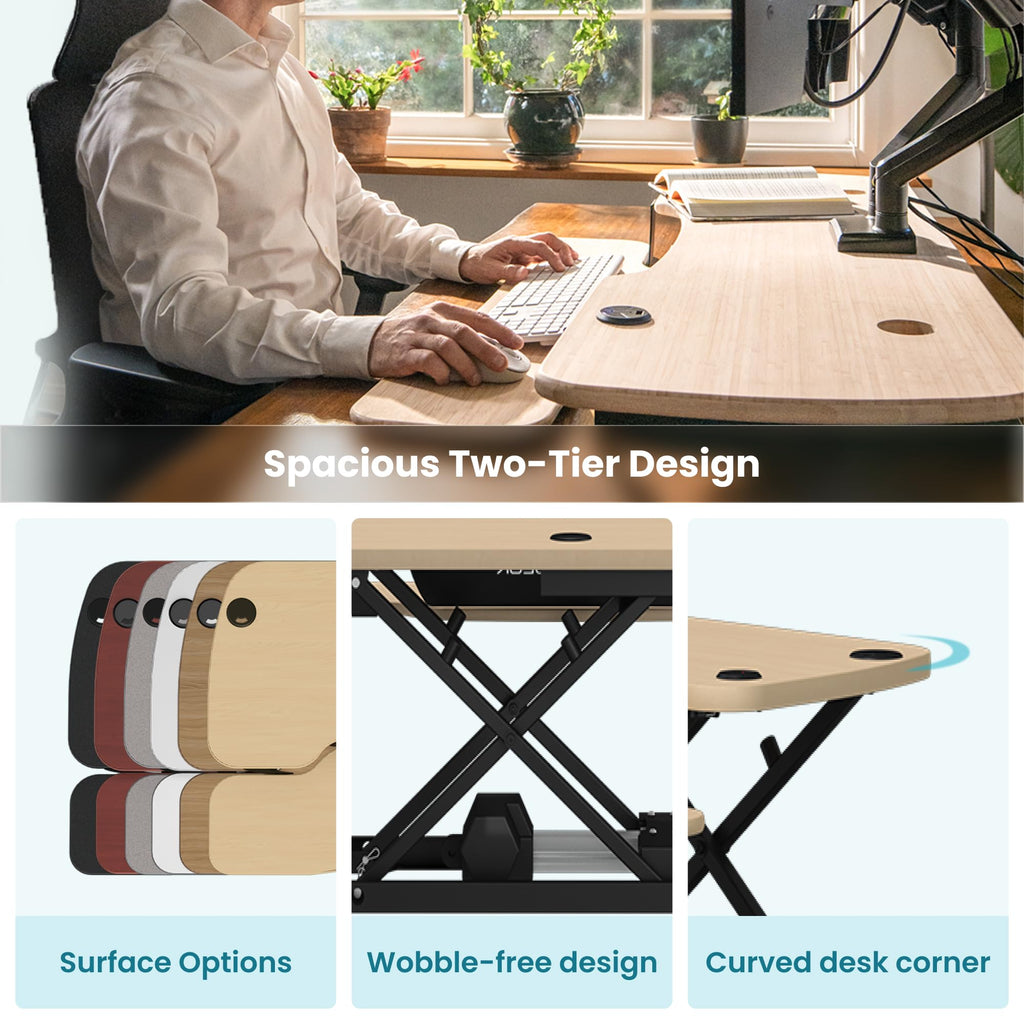 Electric Standing Desk Converter with Keyboard Tray