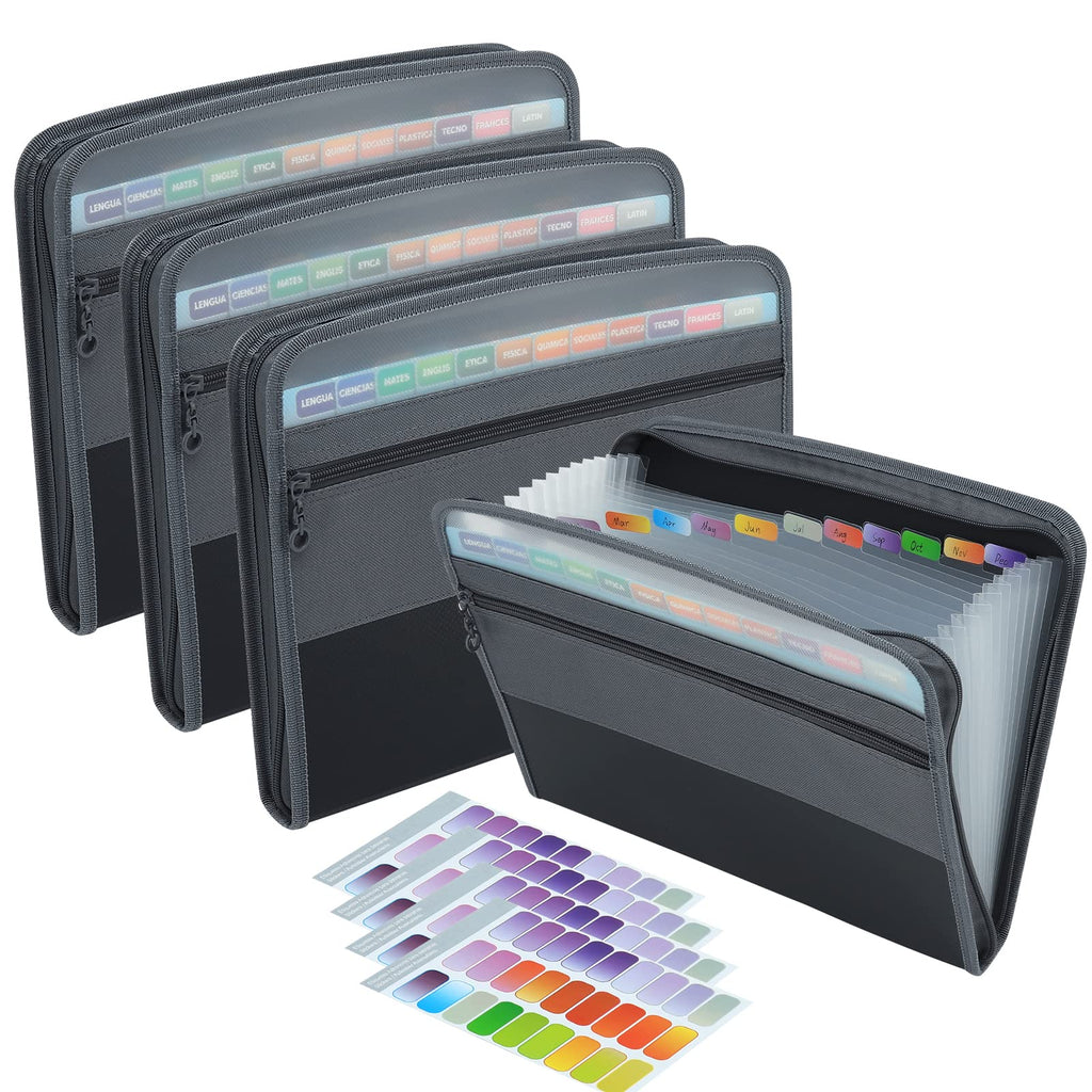 NAFY Expanding File Folders, 13 Pockets Document Organizer with Zipper