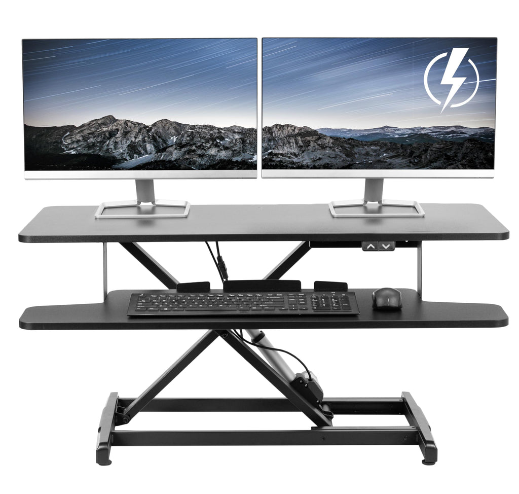 Electric Standing Desk Converter with Keyboard Tray