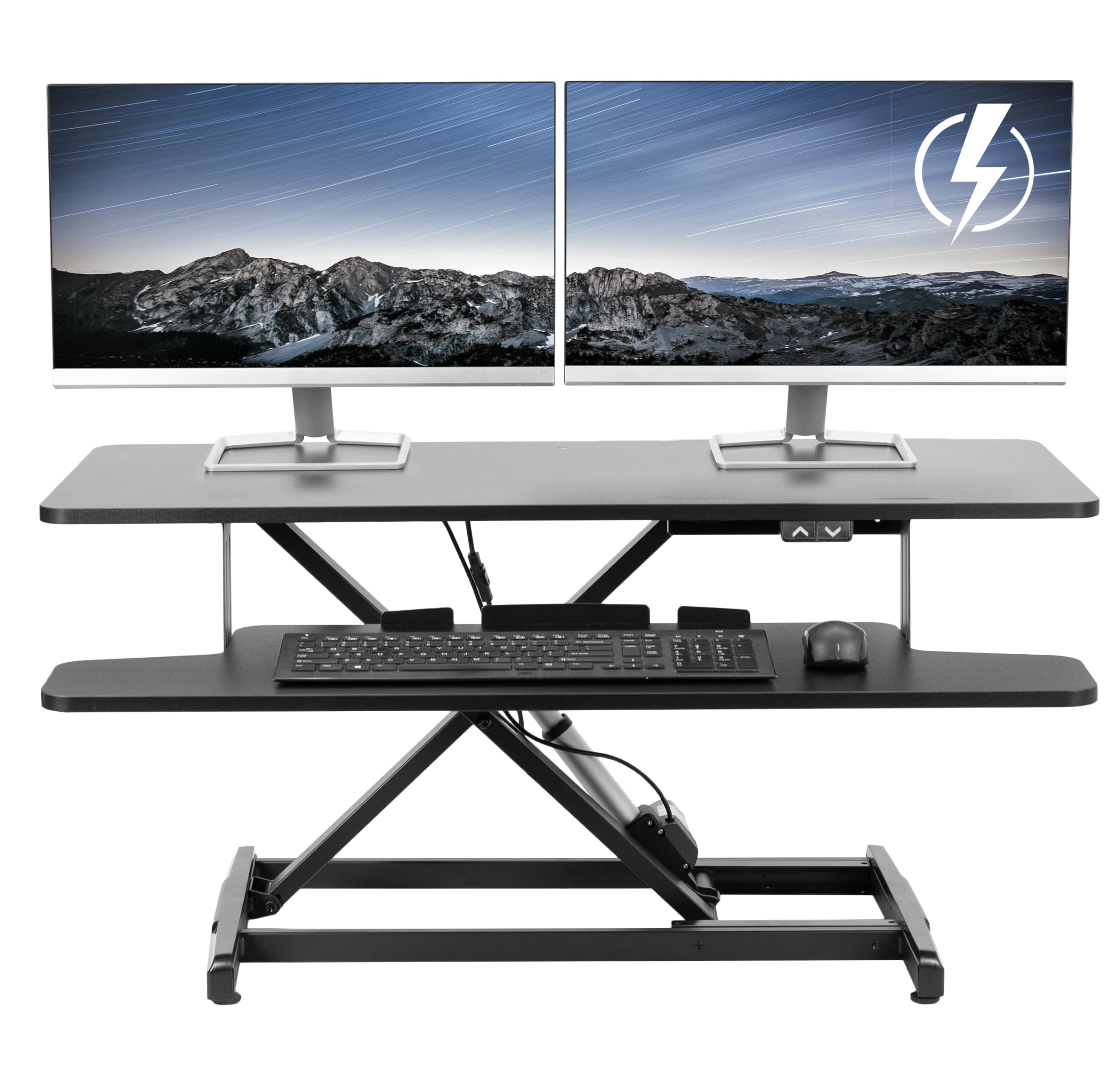 Electric Standing Desk Converter with Keyboard Tray