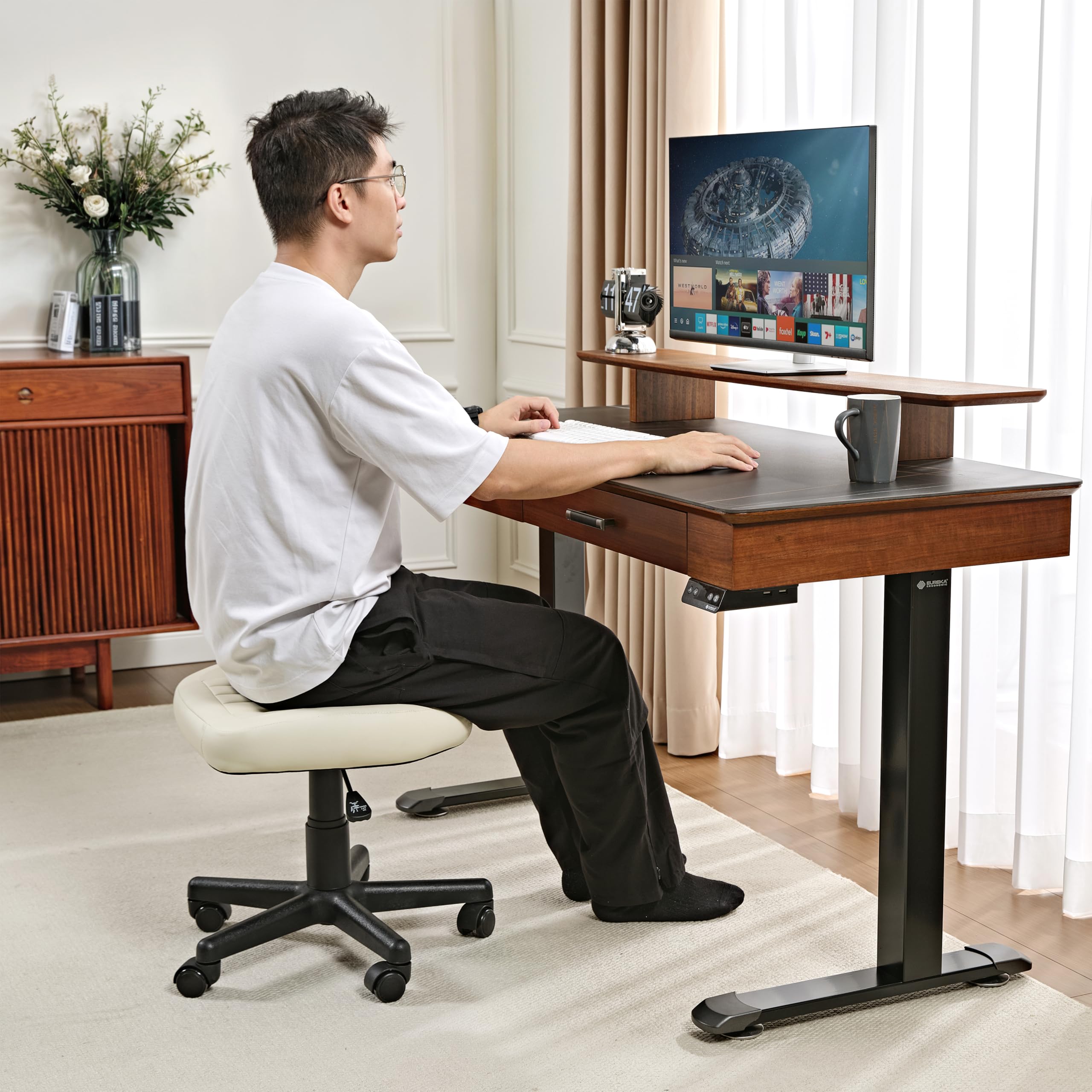 Adjustable Rolling Swivel Stool