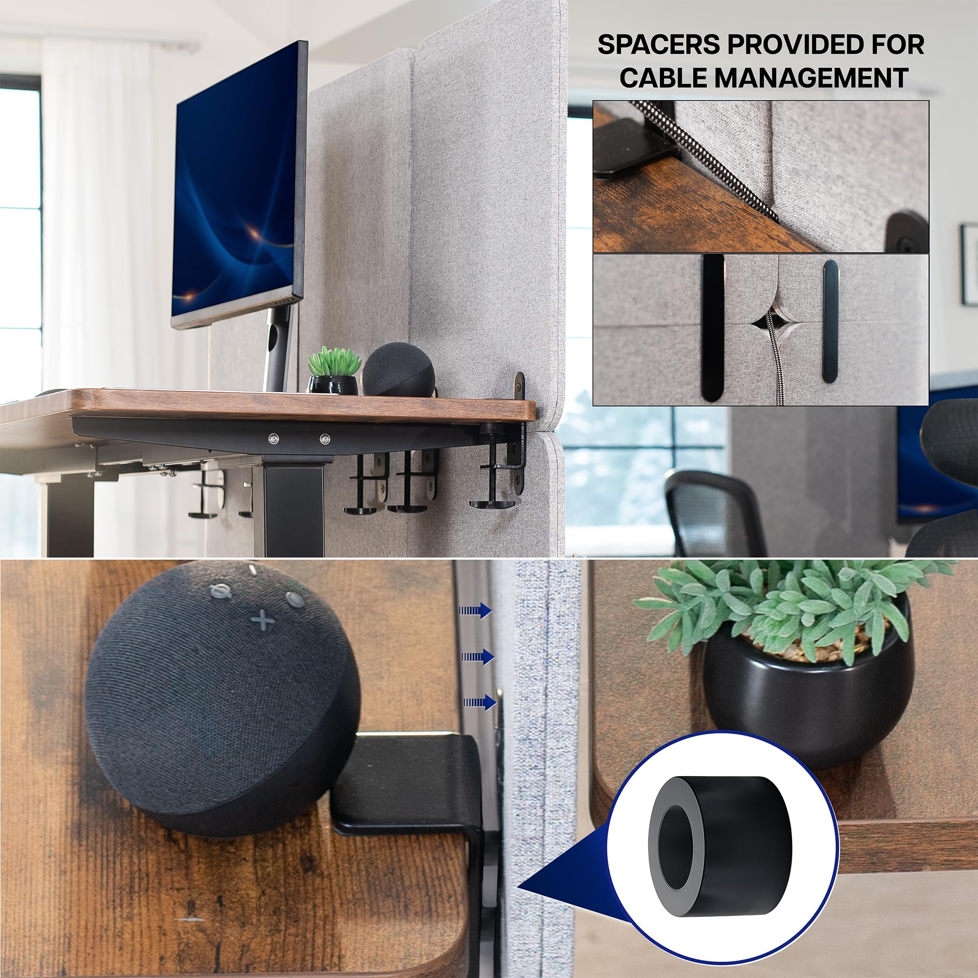 Clamp-On Acoustic Desk Privacy Panel