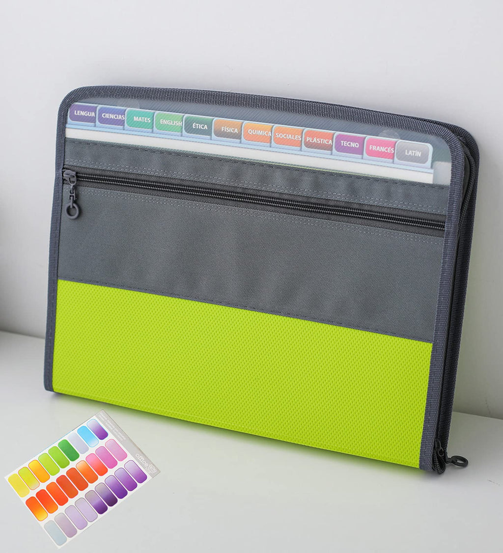 NAFY Expanding File Folders, 13 Pockets Document Organizer with Zipper